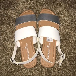 Silver & White Sandals