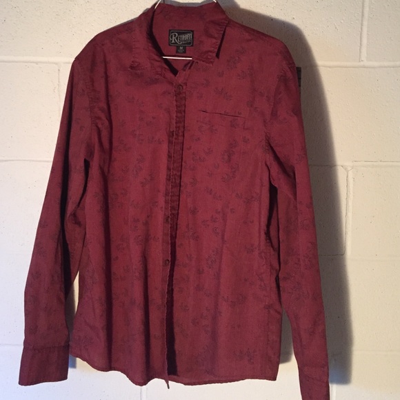Red bird button down shirt. Retrofit - Picture 1 of 2