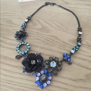 Black and blue statement necklace