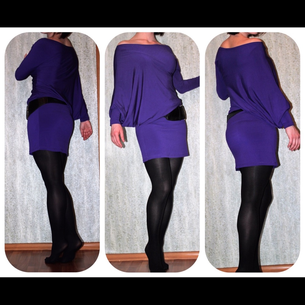 Transformable mini purple dress/tunic