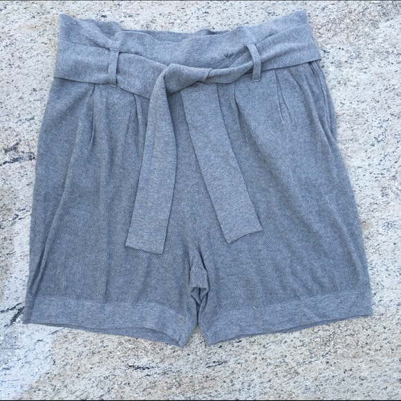 Rag & Bone Light Grey Knit Paperbag Shorts