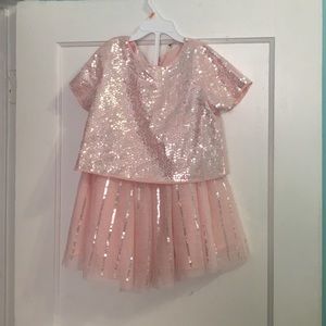Pink sequin top & Sequin Tulle skirt (set)