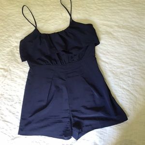Central Park West Blue Shorts Romper