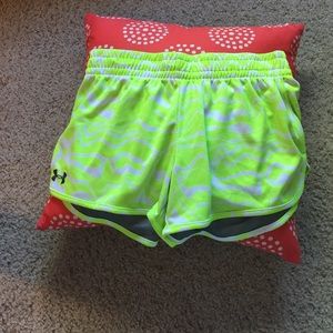 Bright green running shorts