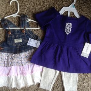 Bundle of baby tunic top with leggings and dress