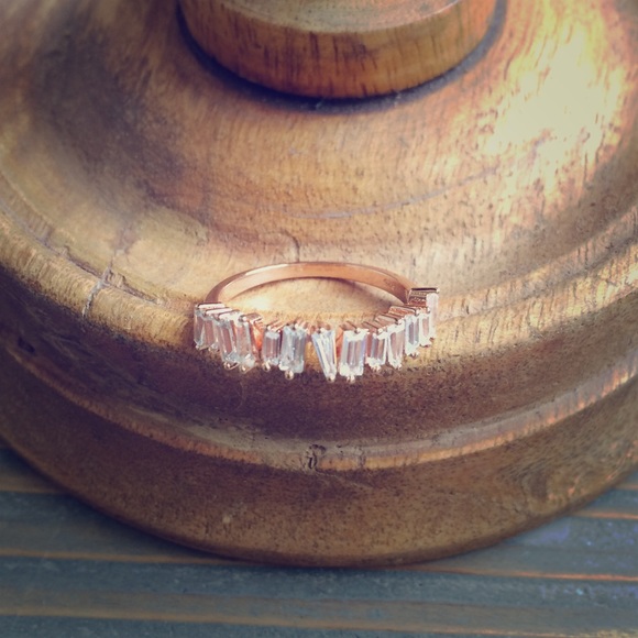 Rose Gold and CZ ring, size 7