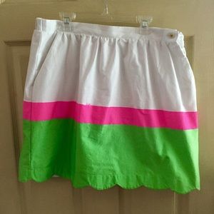 Lily Pulitzer, size L, lined mini skirt w/pockets