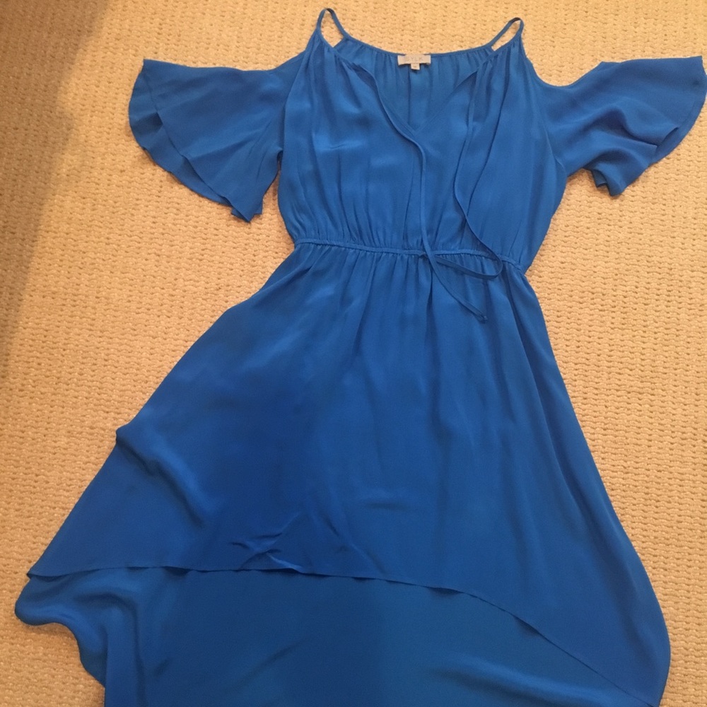 Blue SYLK cold shoulder high low dress - Picture 5 of 5