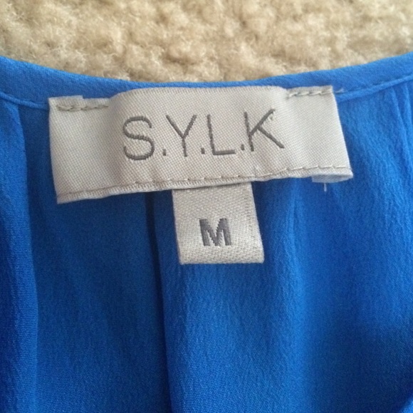 Blue SYLK cold shoulder high low dress - Picture 3 of 5