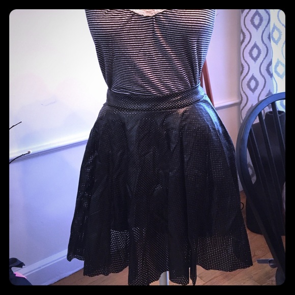 NWT Bishop + Young Black Mesh Skater Skirt Sz L