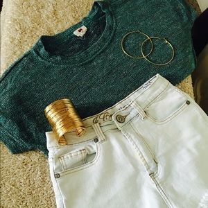 Aqua and gold shirt  !