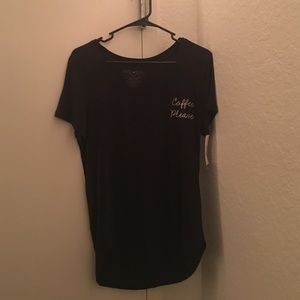black "coffee please" shirt