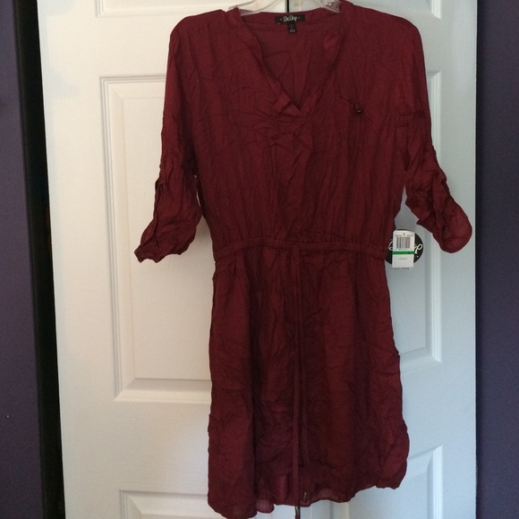 BeBop Shirt Dress Maroon Size Large