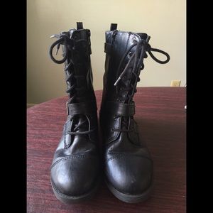 Black Combat Boots - women's size 9