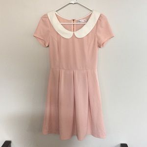 Modcloth Pink Dress with Peter Pan Collar
