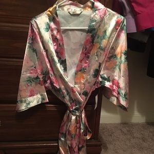 Floral Silk Bride Robe