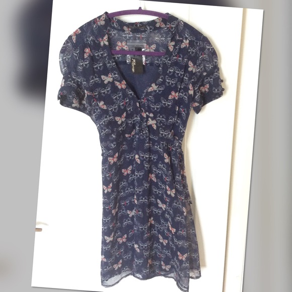 Jane Norman Blue Printed Dress - Picture 1 of 1