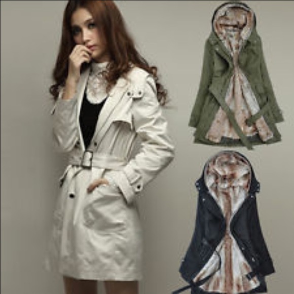 NWT two piece fur hooded parka coat - Picture 2 of 4