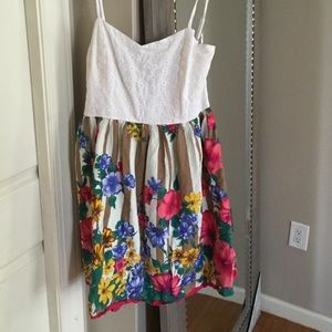 White and floral dress