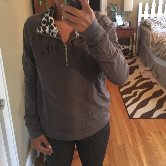 Pink quarter zip workout jacket