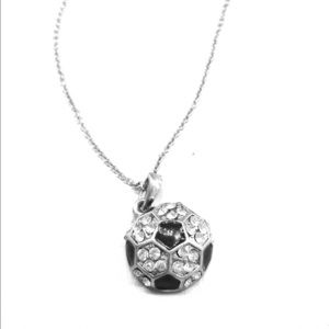 Silver soccer necklace