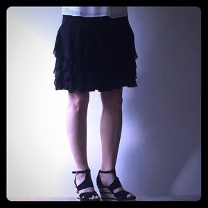 White House Black Market Black Ruffled Skirt ~8~