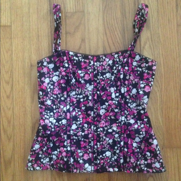 Floral-print Bustier Top