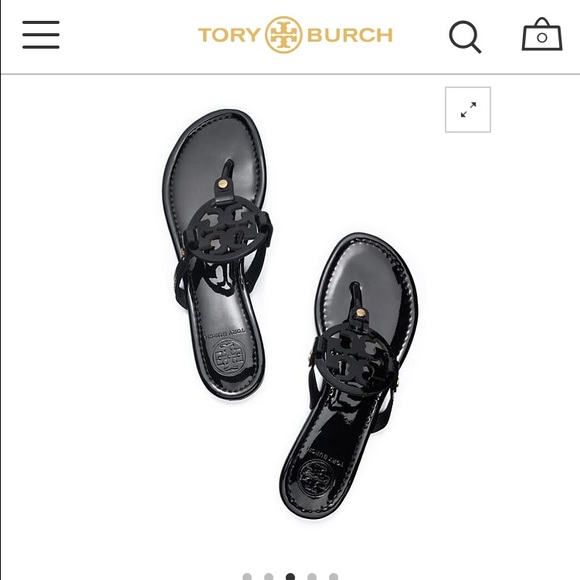 Tory Burch Miller Sandal- Black Patent Leather 9