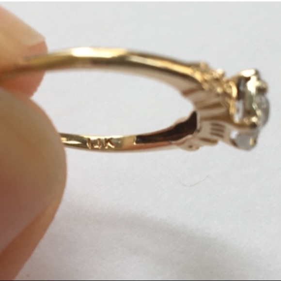 14K Gold 1920s Vintage Diamond Wedding Ring Set - Picture 7 of 8