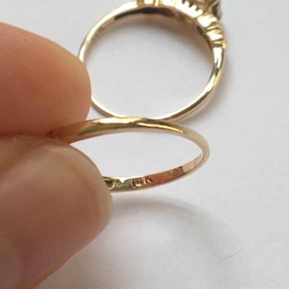 14K Gold 1920s Vintage Diamond Wedding Ring Set - Picture 8 of 8