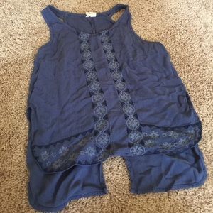 Blue tank short front long back