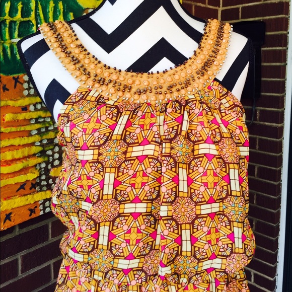 City Triangles Gold/Berry Dress - Picture 2 of 3