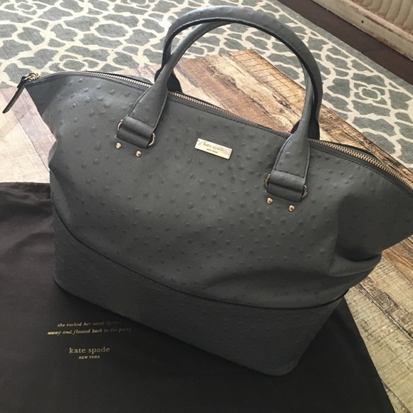 Kate Spade Gray textured leather satchel