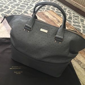 Kate Spade Gray textured leather satchel