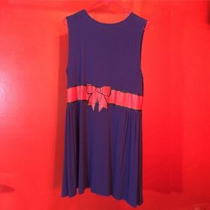 Modcloth Fervour Navy Printed Bow Dress