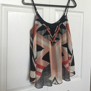 Express orange and black blouse
