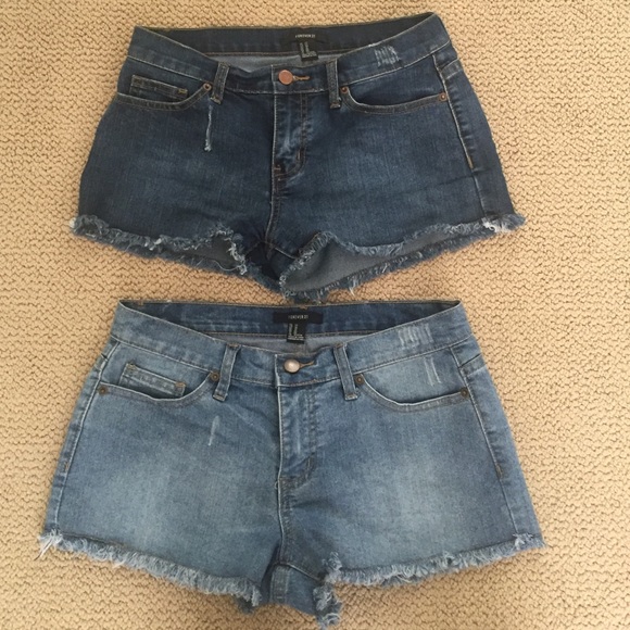 2 pairs of cutoff jean shorts