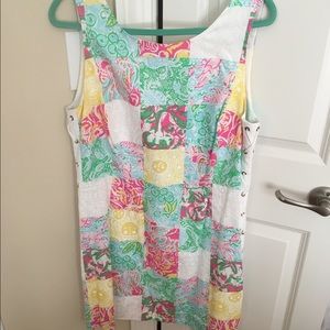 Lilly Pulitzer shift dress patchwork pattern