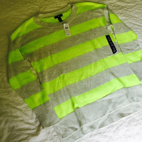 Gap Chartreuse Striped Sweater - Picture 3 of 3