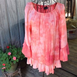 Peasant top-coral/orange (great condition)