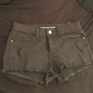 express black jean shorts