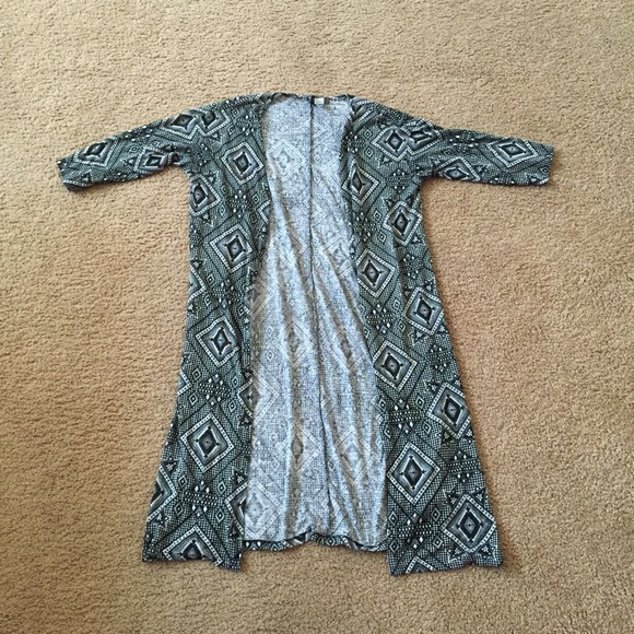 H&M Patterned Mid Sleeve Long Cardigan