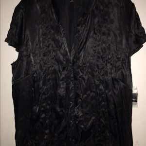 Mossimo black satin short sleeve top XXL