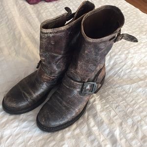 Distressed frye boots