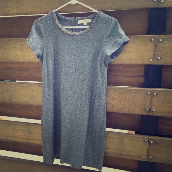 Ann Taylor Loft grey sweater shift dress size M