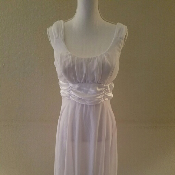 White dress with sheer sections