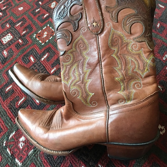 Tony Lama Brown Leather Cowgirl Boots