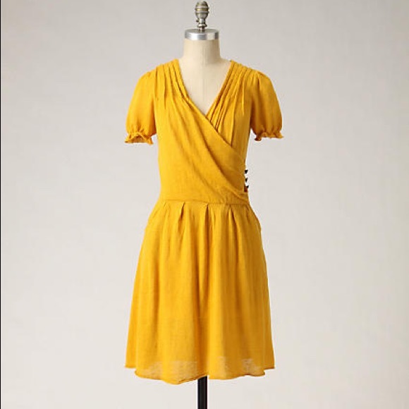 Anthropologie Sideswept gold sweater dress!