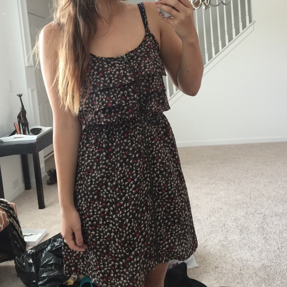Strap Dress with birds print