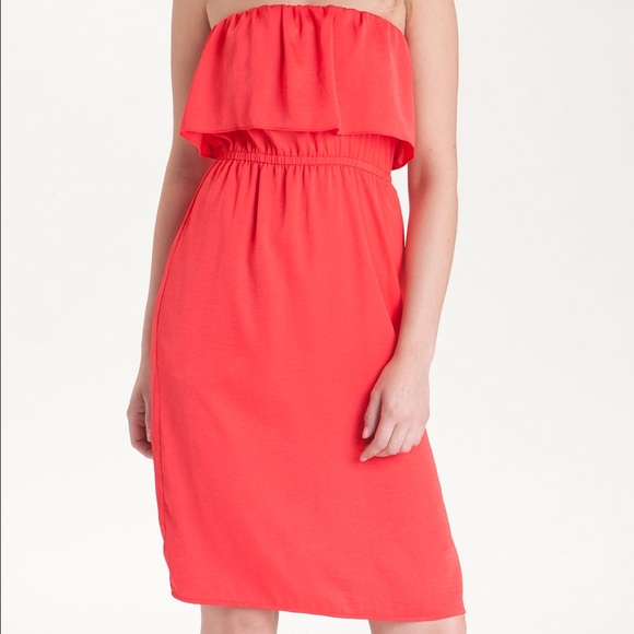 BCBG Red Strapless Dress